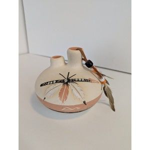 Vintage Little Red Navajo Southwest Tribal Native American Pueblo Pottery Vase